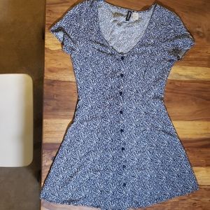 H&M Blue Ditsy Floral Mini Dress